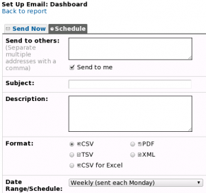 Image of Google Analytics schedule E-Mail form